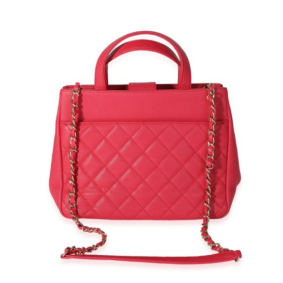 Chanel Red Caviar Quilted Small Business Affinity Shopping Bag - Picture 3 of 6